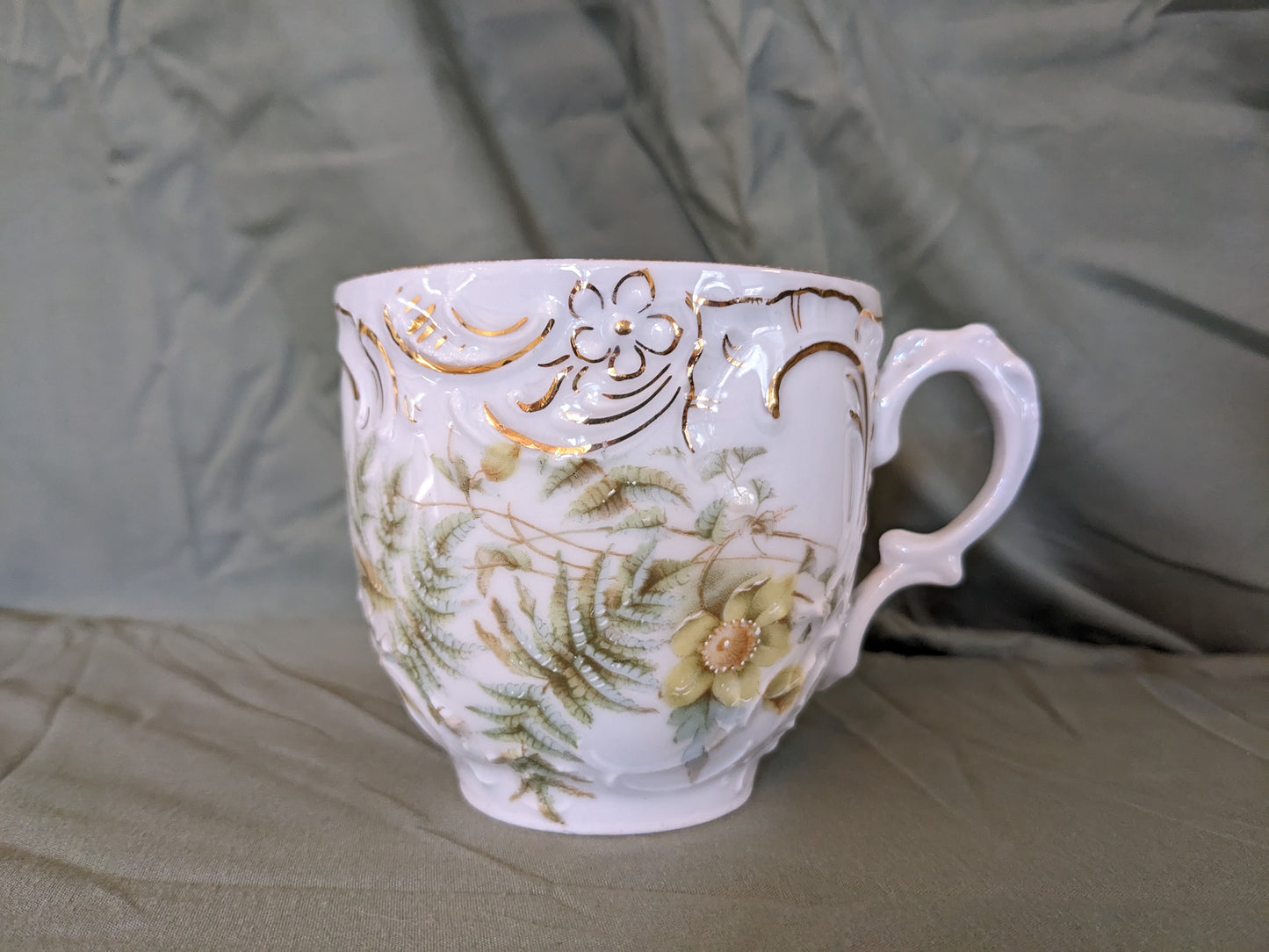 Moustache Mug with Yellow Flowers