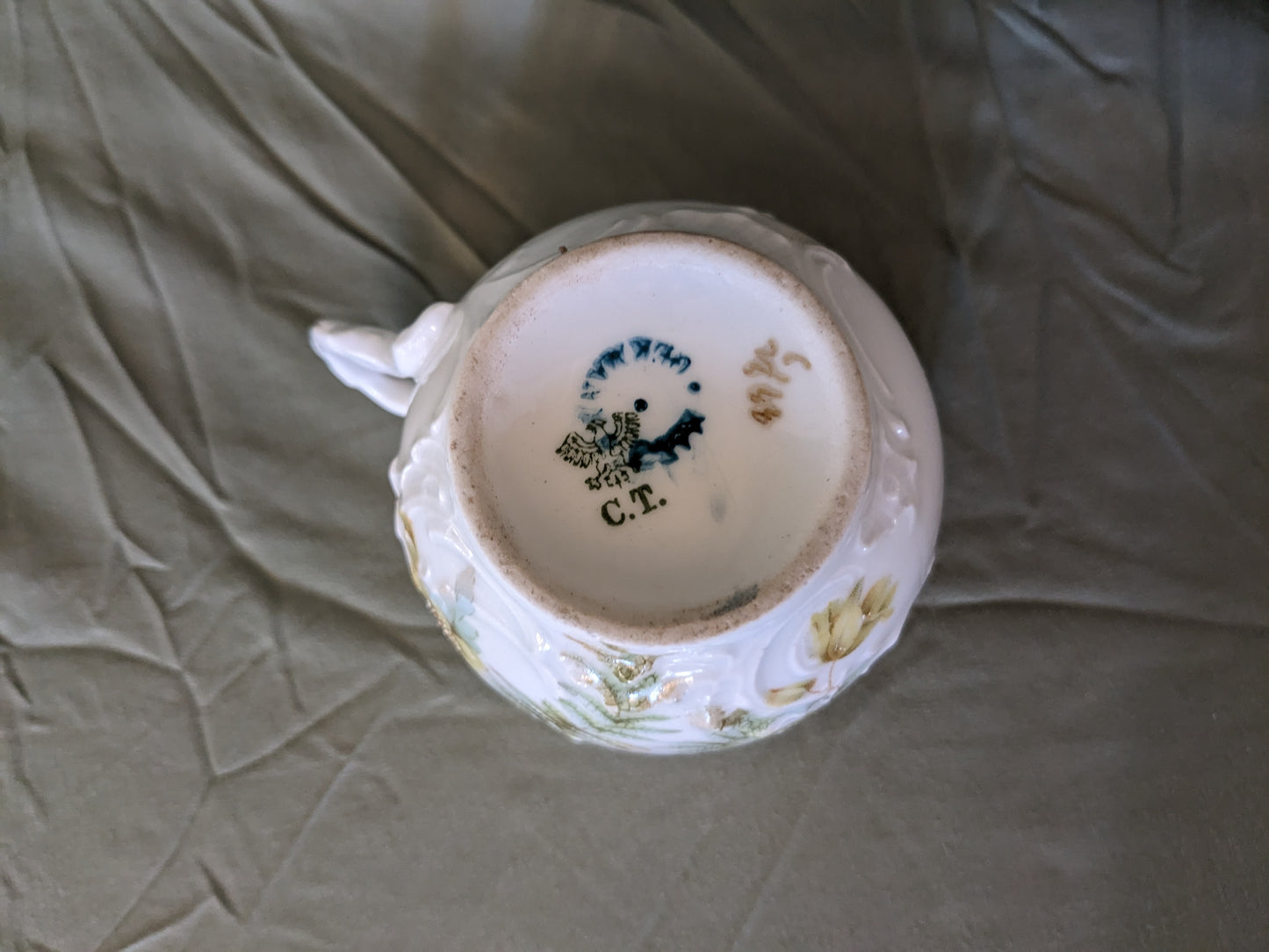 Moustache Mug with Yellow Flowers