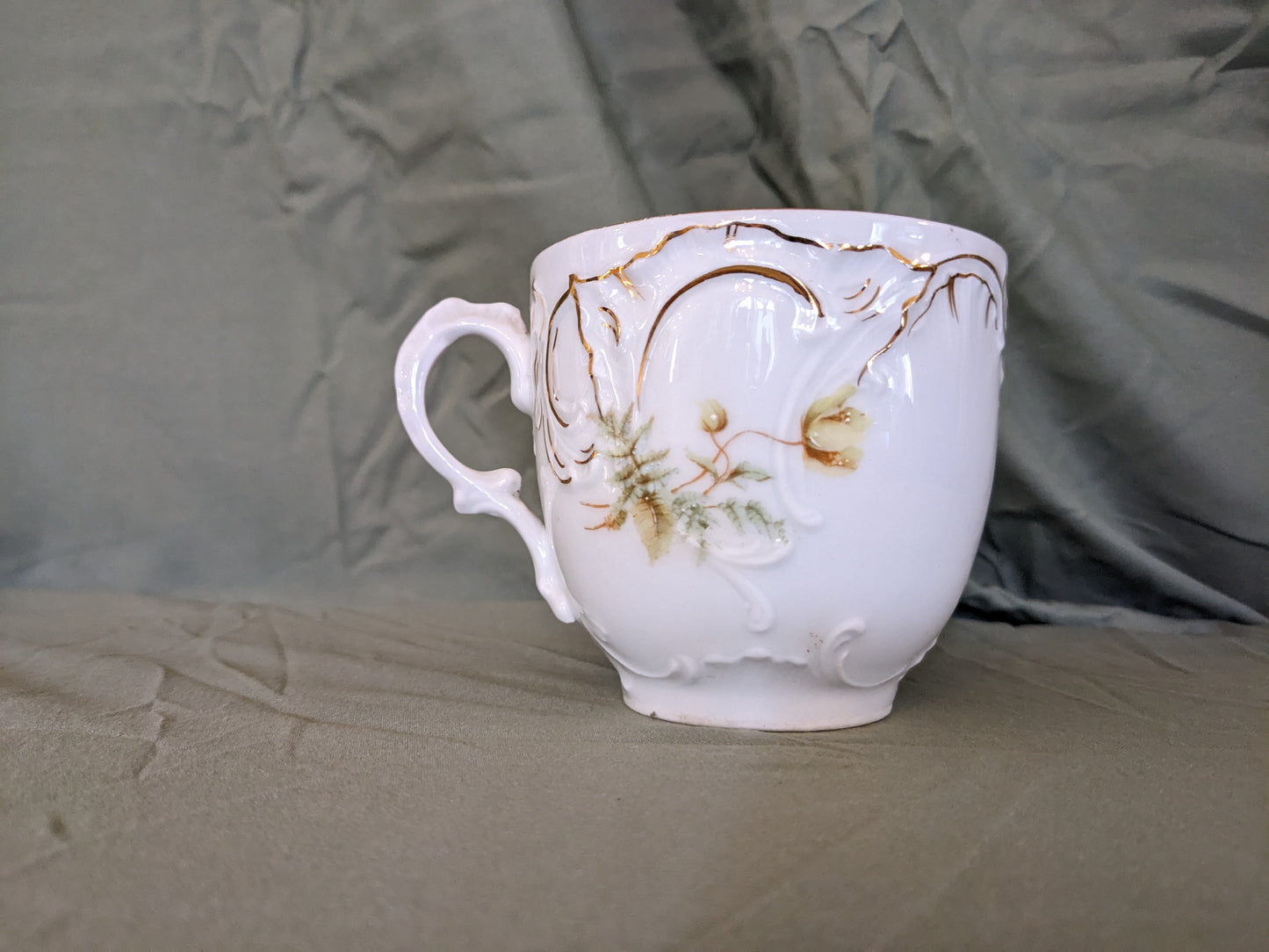 Moustache Mug with Yellow Flowers