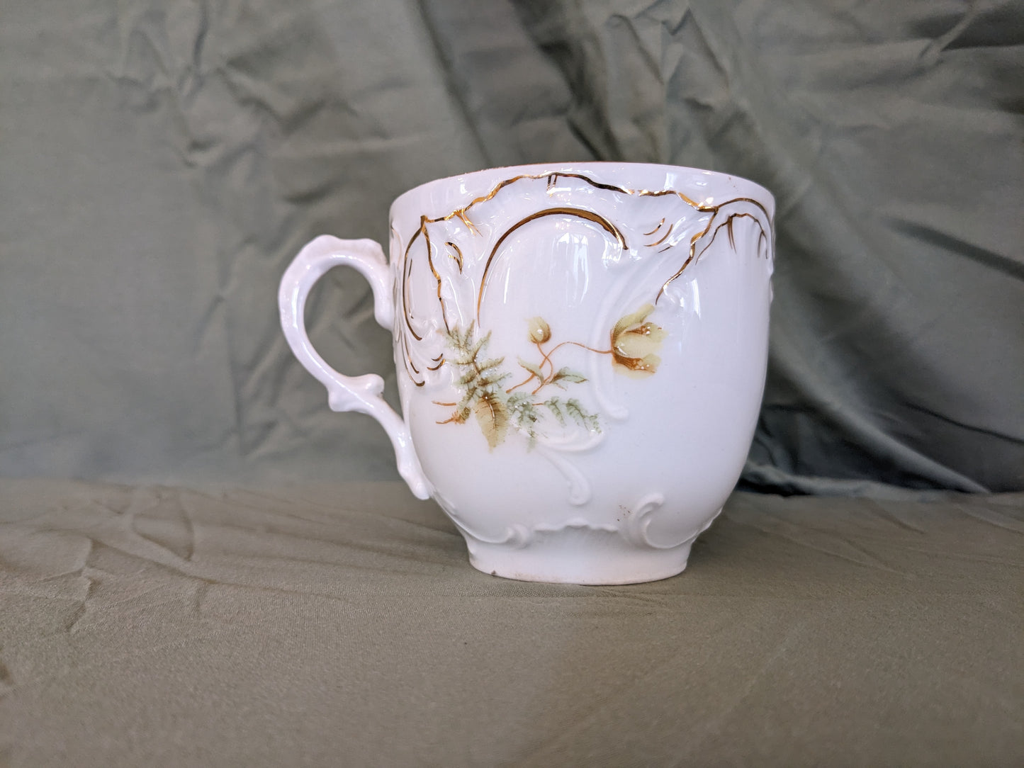 Moustache Mug with Yellow Flowers